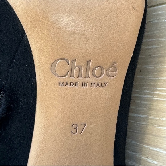 ⭐️Chloe⭐️Fringe Black Suede Leather High Heel Ankle Bootie Designer Women's 6 37 - Picture 13 of 15